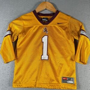 Nike Arizona State Sun Devils Football Jersey Toddler 4T Gold Maroon Youth‎